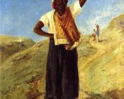 卡米耶毕沙罗 - Woman Carrying a Pitcher on Her Head